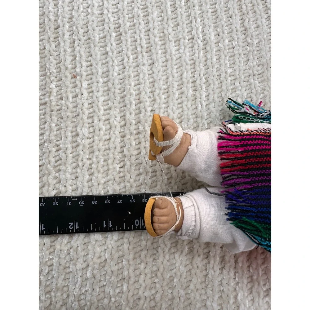 Vintage Munecas Mexicanas Souvenir Doll Mexico Sombrero Serape Huaraches 10 Inch